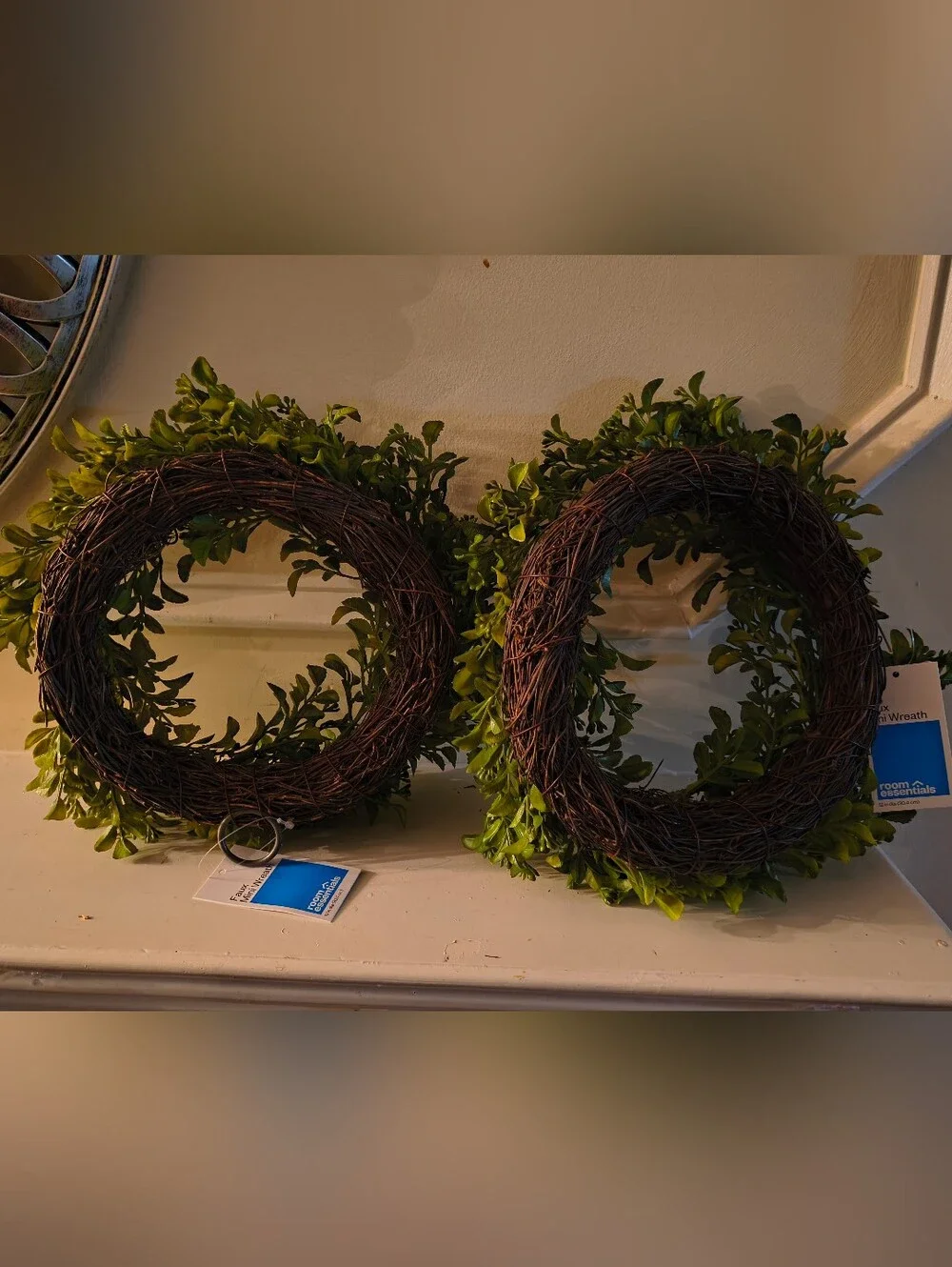 2pcs Home Holiday Green Boxwood Garland - Decorative Faux Greenery 12in